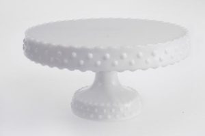 Milk Glass Hobnail Cake Stand – White<br>ARL-1506715-8-WHT<span class='add_link close' onclick='add_link(this)' data-dismiss='modal'><span class='sku'>ARL-1506715-8-WHT</span>Click to Add</span>